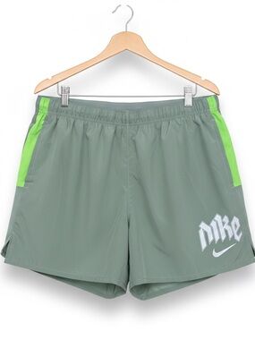 Nike Dri-FIT Running Shorts XL Sage Green Volt Athletic Gym Streetwear